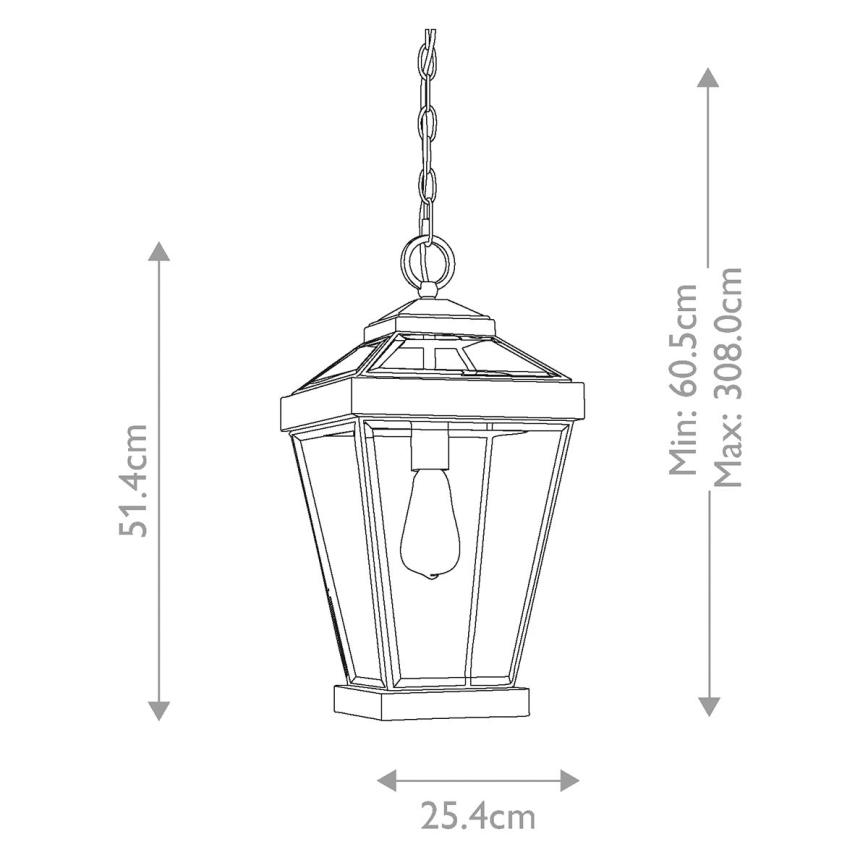 Quoizel - Hanglamp aan een ketting voor buiten RAVINE 1xE27/60W/230V IP23 bruin