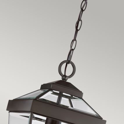 Quoizel - Hanglamp aan een ketting voor buiten RAVINE 1xE27/60W/230V IP23 bruin