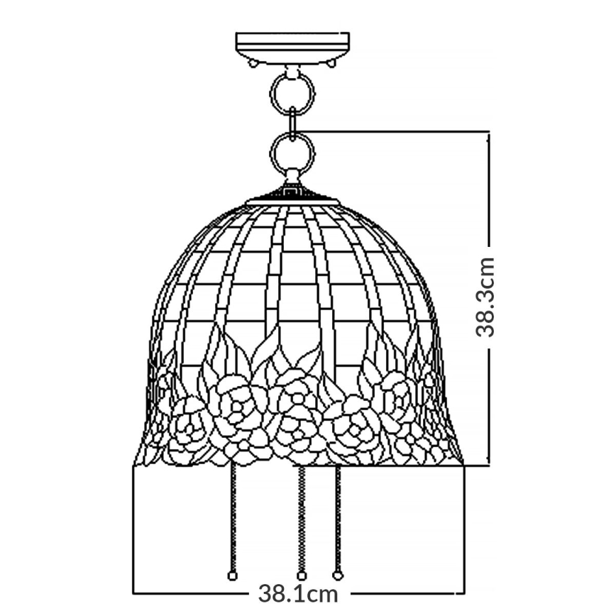 Quoizel - Tiffany ROSECLIFFE kroonluchter aan ketting, 3xE27/100W/230V