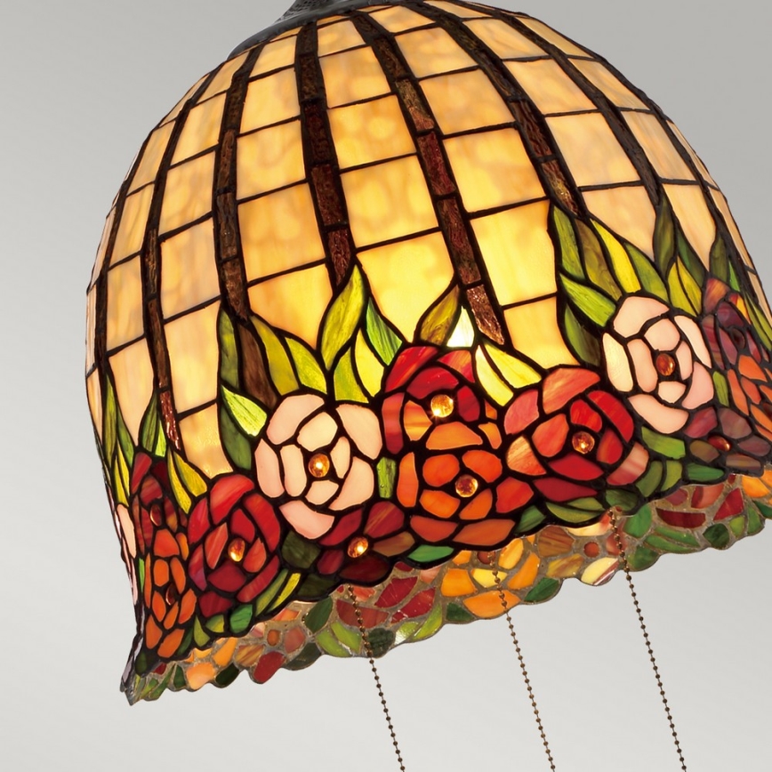 Quoizel - Tiffany ROSECLIFFE kroonluchter aan ketting 3xE27/100W/230V