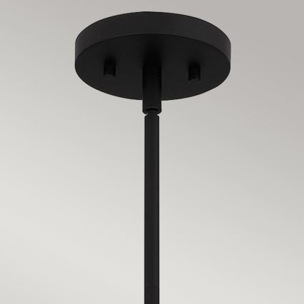 Quoizel - Hanglamp met vaste pendel ROYER 1xE27/60W/230V diameter 30,2 cm doorzichtig/zwart/beige