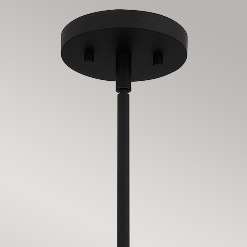 Quoizel - Hanglamp met vaste pendel ROYER 1xE27/60W/230V diameter 30,2 cm doorzichtig/zwart/beige