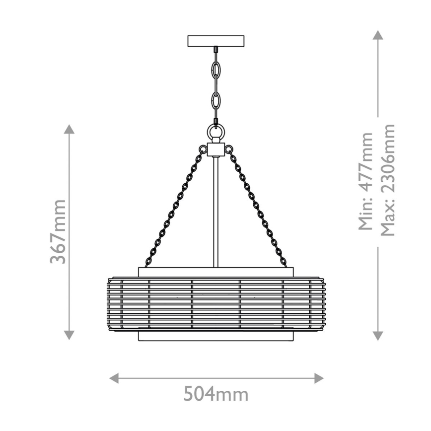 Quoizel - Kroonluchter aan ketting WAYLON 4xE27/60W/230V Ø 50,4 cm bruin/wit