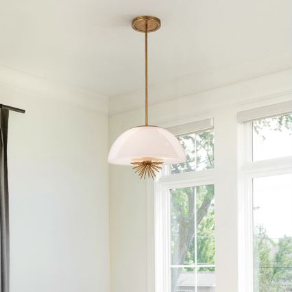 Quoizel - Hanglamp met vaste pendel STARING 3xE14/40W/230V diameter 45,7 cm goud/patina/wit