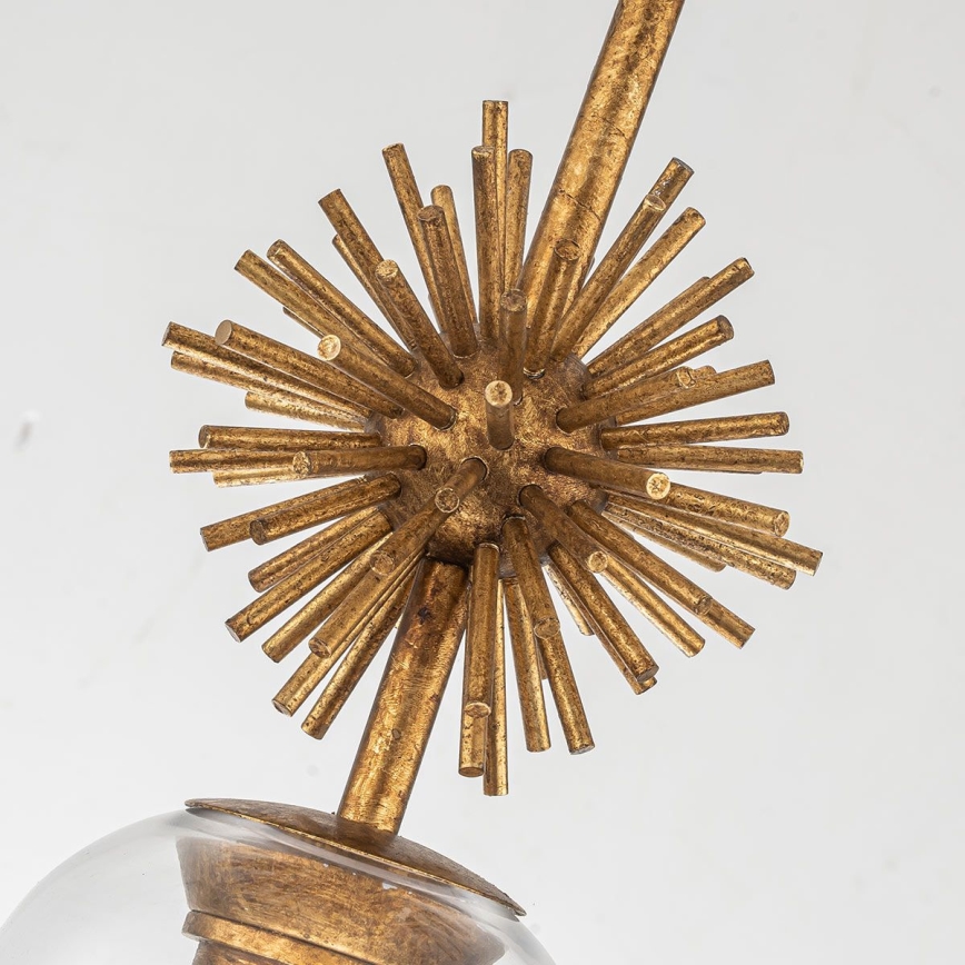 Quoizel - Hanglamp met vaste pendel STARING 1xE27/40W/230V diameter 18,4 cm goud/patina/doorzichtig