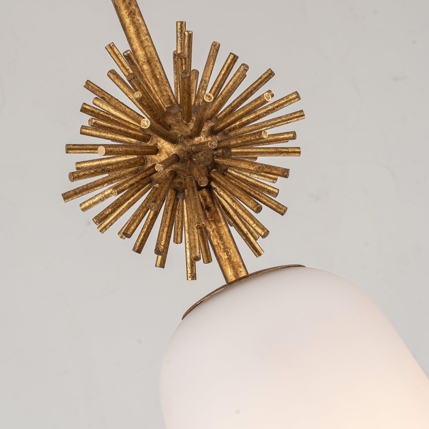 Quoizel - Hanglamp met vaste pendel STARING 1xE27/40W/230V diameter 18,4 cm goud/patina/wit