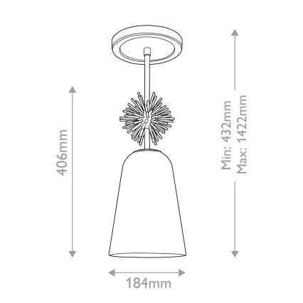 Quoizel - Hanglamp met vaste pendel STARING 1xE27/40W/230V diameter 18,4 cm goud/patina/wit