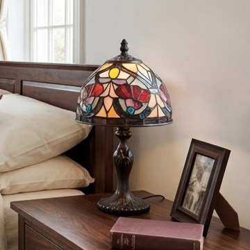 Quoizel - Tafellamp Tiffany LARISSA 1xE14/40W/230V Ø 20 cm