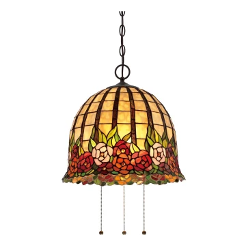 Quoizel - Tiffany ROSECLIFFE kroonluchter aan ketting 3xE27/100W/230V