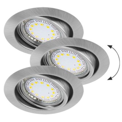 Rabalux - Set van 3 LED-inbouwspots 1x GU10/3W/230V IP40