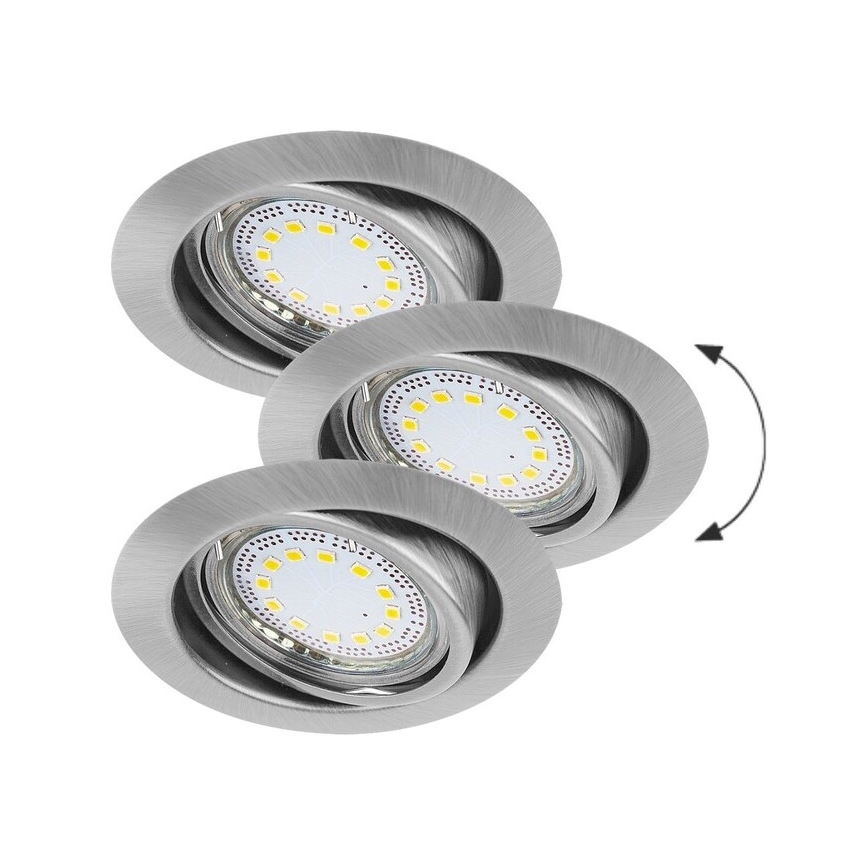 Rabalux - Set van 3 LED-inbouwspots 1x GU10/3W/230V IP40
