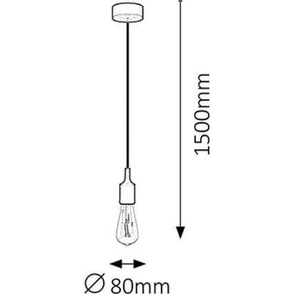 Rabalux 1412 - Zwarte Hanglamp ROXY 1x E27 / 40W