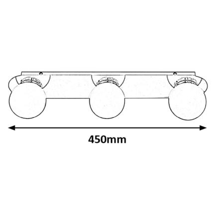 Rabalux - Plafondlamp voor badkamer 3xG9/28W/230V IP44 10x45 cm