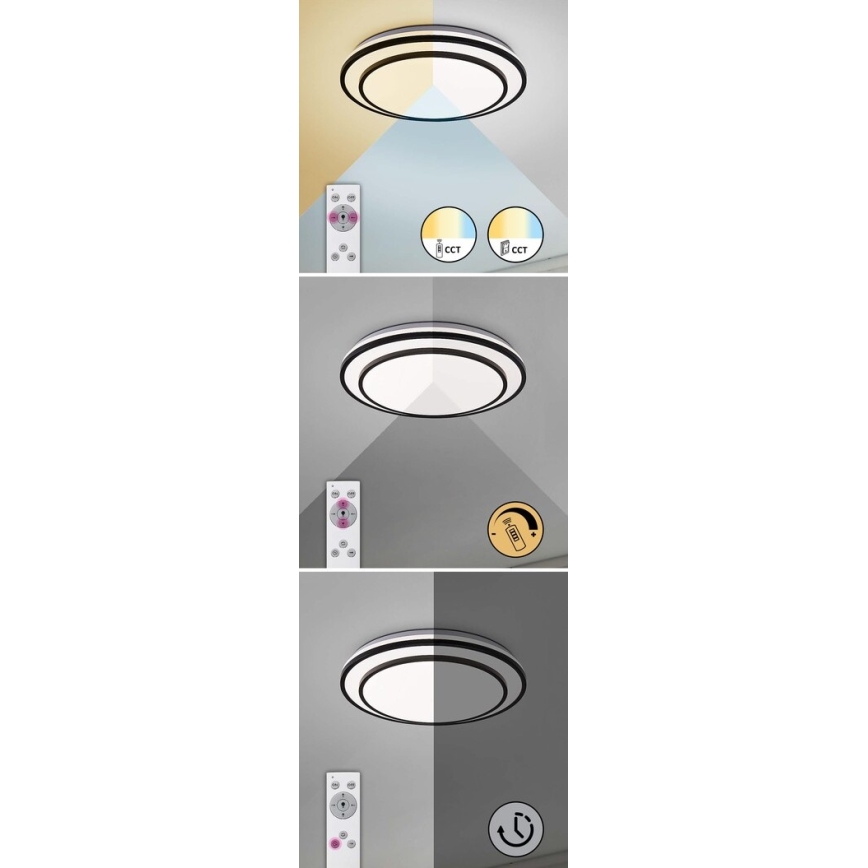 Rabalux - Dimbare LED Plafond Lamp LED/40W/230V 3000-6500K zwart + afstandsbediening