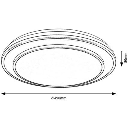 Rabalux - Dimbare LED-plafondlamp LED/40W/230V 3000-6500K zwart Ø 49 cm + afstandsbediening