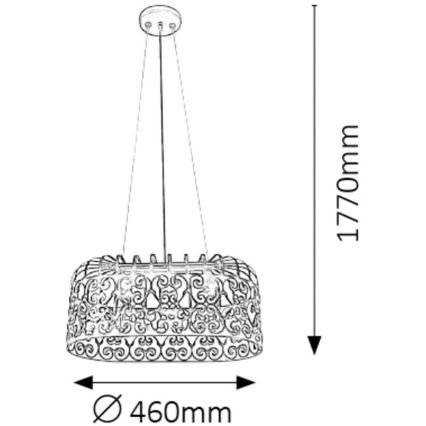 Rabalux - Hanglamp 2xE27/60W/230V zwart