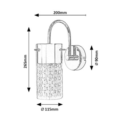 Rabalux - Badkamer wandlamp 1xE14/40W/230V IP44 glanzend chroom