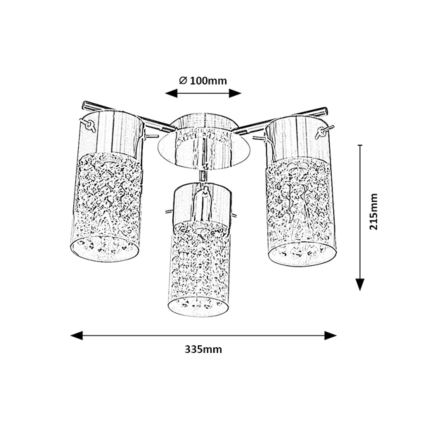 Rabalux - Badkamer plafondlamp 3xE14/40W/230V IP44