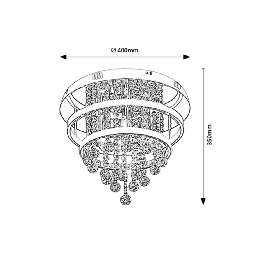 Rabalux 2237 - Kristallen opbouwlamp PALLAS LED/32W/230V + 3xE14/40W