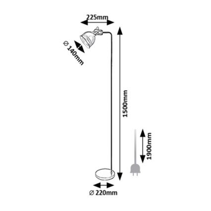 Rabalux - Staande lamp 1xE27/40W/230V zwart