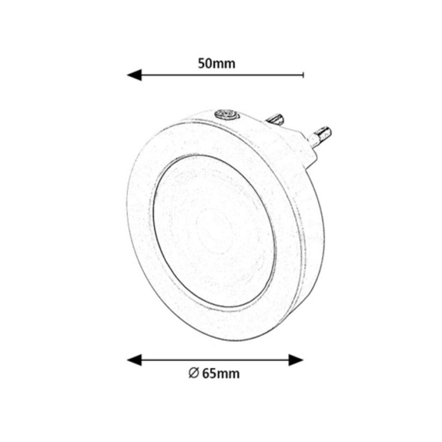 Rabalux - LED Nachtlamp met sensor LED/0,5W/230V 3000K diameter 65 mm