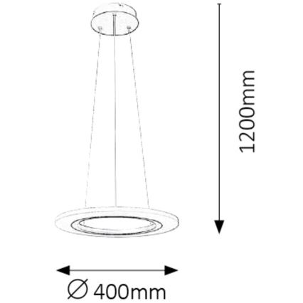 Rabalux 2428 - LED Hanglamp ADRIENNE LED/20W/230V zilver