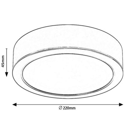 Rabalux - LED plafondlamp LED/24W/230V d. 22 cm