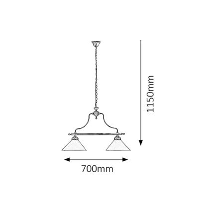 Rabalux 2707 - Hanglamp aan ketting MARIAN 2xE27/60W/230V