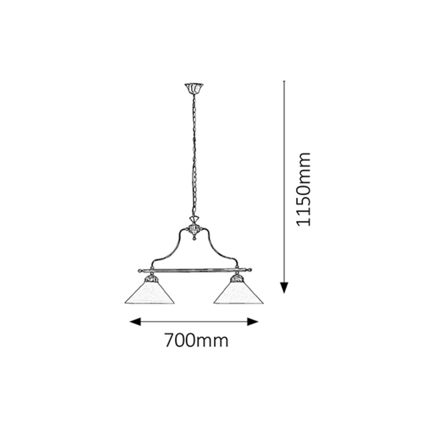 Rabalux 2707 - Hanglamp aan ketting MARIAN 2xE27/60W/230V