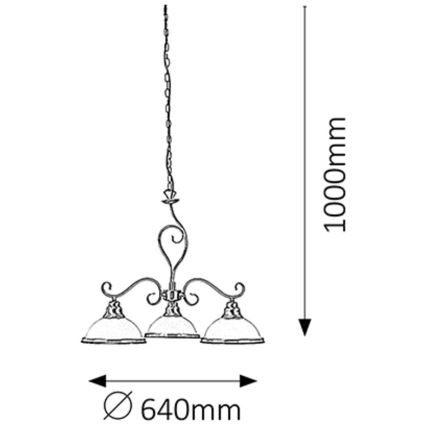 Rabalux - Hanglamp 3xE27/60W/230V