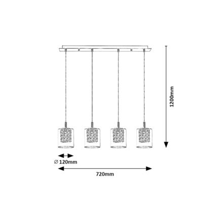 Rabalux - Kristallen hanglamp aan een koord 4xG9/40W/230V