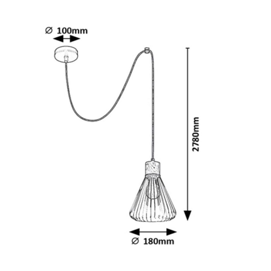 Rabalux - Hanglamp aan een koord 1xE27/40W/230V zwart/beuk