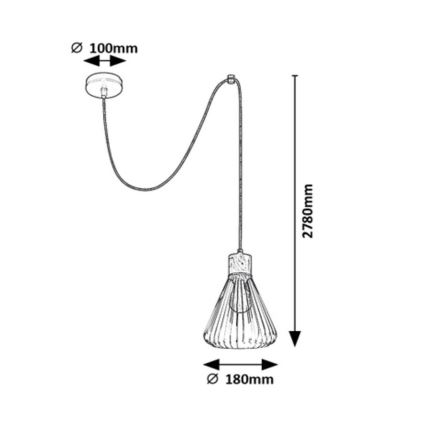 Rabalux - Hanglamp aan kabel 1xE27/40W/230V zwart/beuk