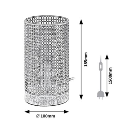 Rabalux - Tafellamp 1xE14/25W/230V beuk