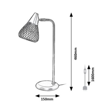 Rabalux - Tafellamp 1xE14/25W/230V zwart