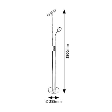 Rabalux - Dimbare Staande LED Lamp LED/18,5W/230V + LED/4,5W zwart