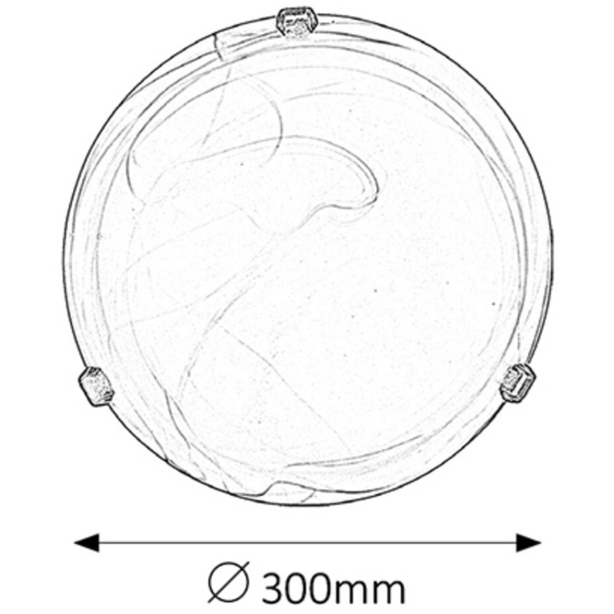 Rabalux - Plafonnière 1xE27/60W/230V, albasten glas