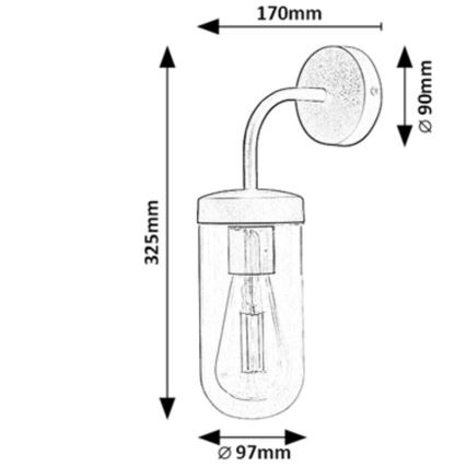 Rabalux - Badkamer wandlamp 1xE27/60W/230V IP44 zwart