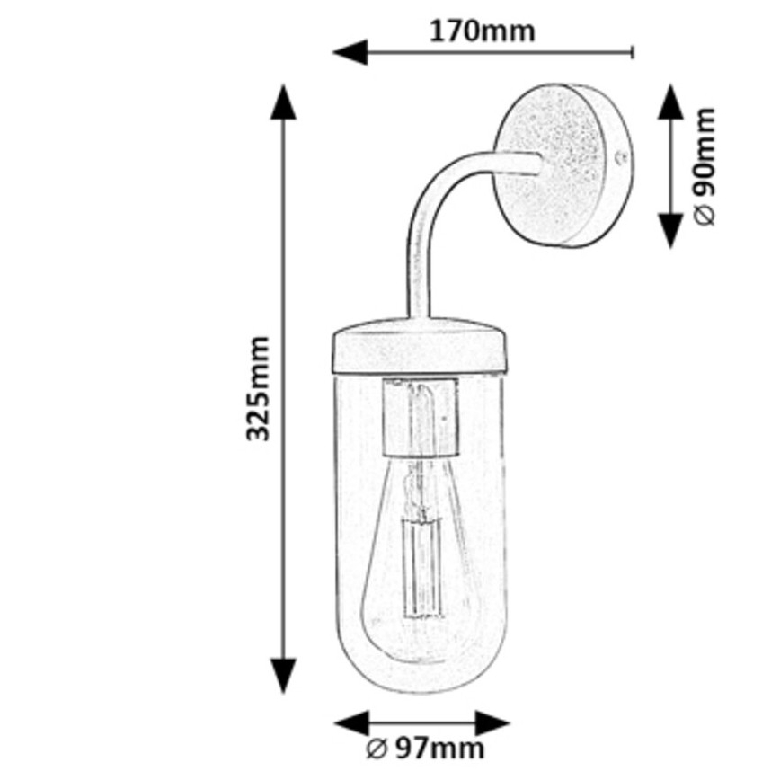 Rabalux - Badkamer wandlamp 1xE27/60W/230V IP44 zwart