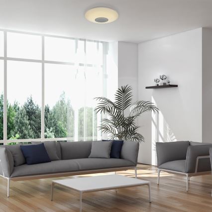 Rabalux - LED RGB dimbare plafondlamp met ingebouwde luidspreker, LED/24W/230V, Wi‑Fi Tuya + afstandsbediening, Ø 40 cm