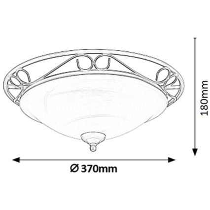 Rabalux - Plafondlamp 2xE27/60W/230V