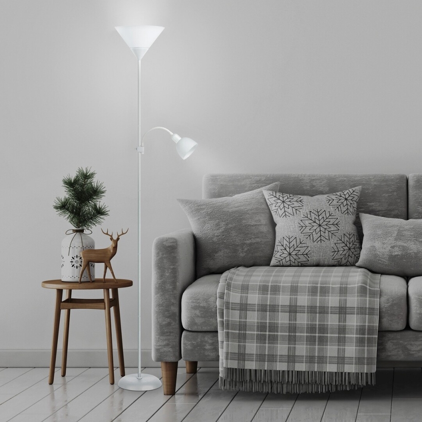 Rabalux - Staande lamp 1xE27/100W+E14/25W wit