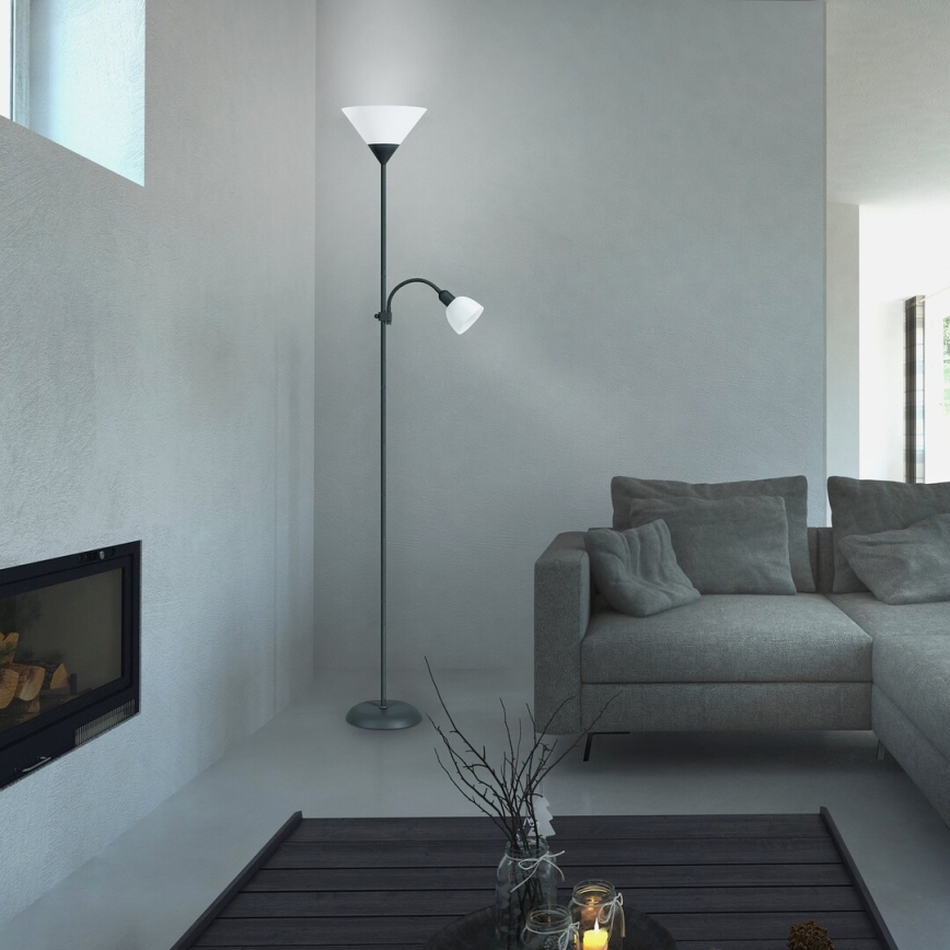 Rabalux - Staande Lamp 1xE27/100W+E14/25W zwart/wit