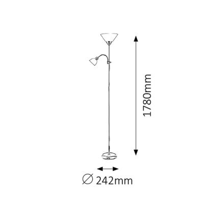 Rabalux - Staande Lamp 1xE27/100W+E14/25W zwart/wit