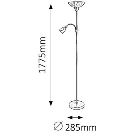 Rabalux - Vloerlamp 1xE27/100W + 1xE14/40W