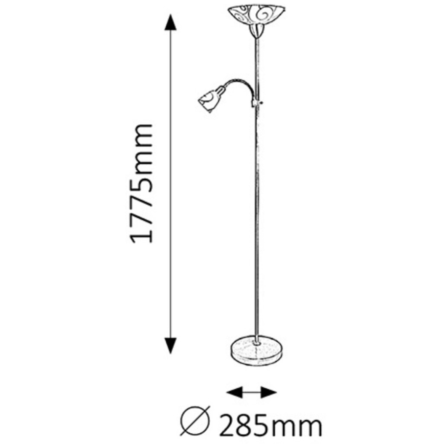 Rabalux - Vloerlamp 1xE27/100W + 1xE14/40W