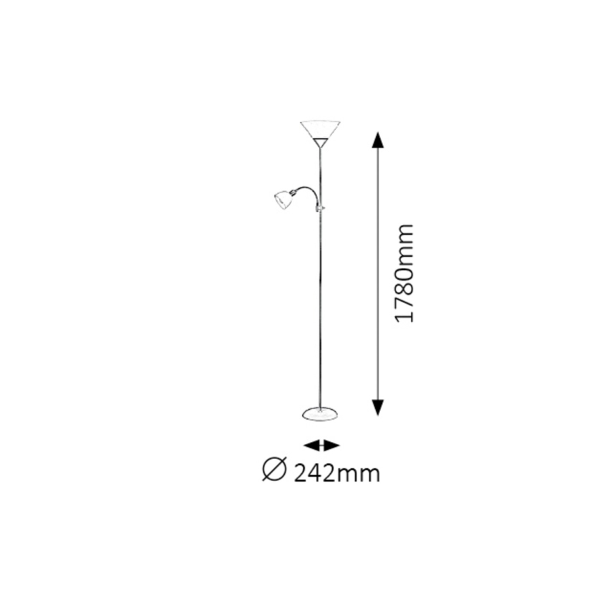 Rabalux - Staande Lamp 1xE27/100W+1xE14/25W/230V bruin/wit