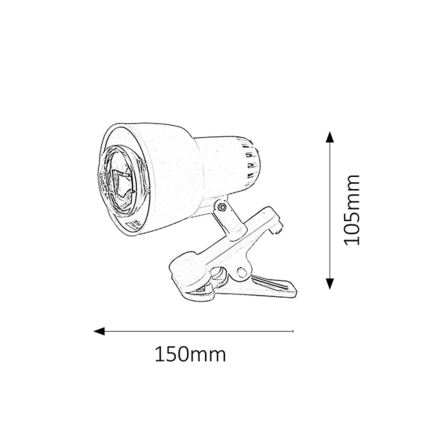 Rabalux - Klemlamp 1xE14/40W/230V wit