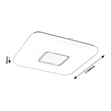 Rabalux - Dimbare LED-plafondlamp LED/70W/230V + afstandsbediening 44x44 cm