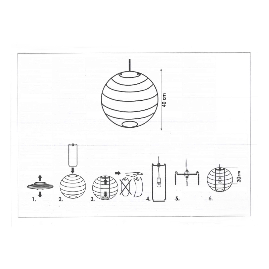 Rabalux 4898 - Lampenkap voor kroonluchter RICE wit E27 diameter 40 cm